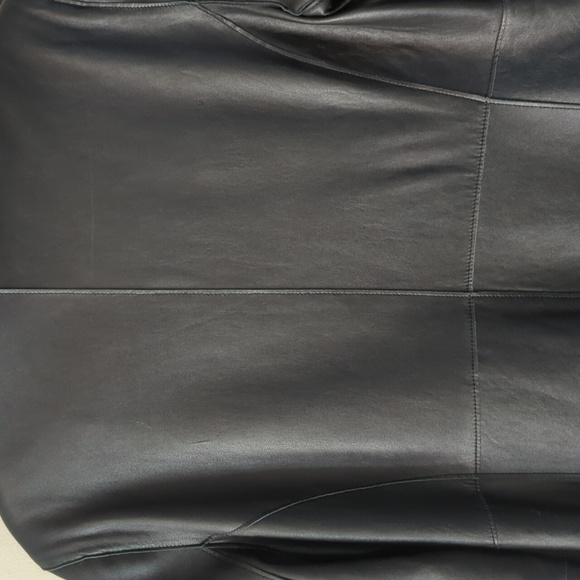 Express Vintage Genuine Leather Black Trench Jacket 13/14 - Picture 8 of 16